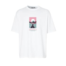 Jack & Jones Jorlafayette Tee Ss Crew Neck 1 FST LN Parlak Beyaz Erkek T-shirt