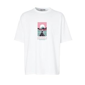 Jack & Jones Jorlafayette Tee Ss Crew Neck 1 FST LN Parlak Beyaz Erkek T-shirt