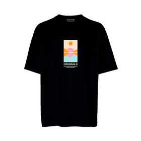 Jack & Jones Jorlafayette Tee Ss Crew Neck 1 FST LN Siyah Erkek T-shirt