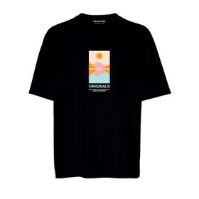 Jack & Jones Jorlafayette Tee Ss Crew Neck 1 FST Siyah Erkek T-shirt