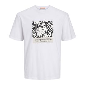 Jack & Jones Jormarbella AOP Branding Tee Ss Crew NEC Beyaz Siyah Bej Erkek T-shirt