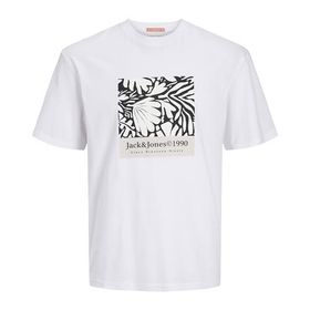 Jack & Jones Jormarbella AOP Branding Tee Ss Crew NEC Beyaz Siyah Bej Erkek T-shirt