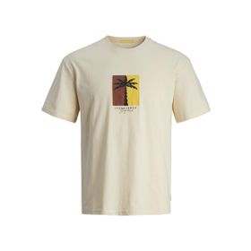 Jack & Jones Jormarbella Branding Tee SS Tereyağı Krema Bisiklet Yaka Erkek T-shirt