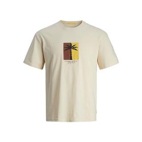 Jack & Jones Jormarbella Branding Tee SS Tereyağı Krema Bisiklet Yaka Erkek T-shirt
