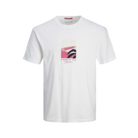 Jack & Jones Jormarbella Front Tee SS Crew Neck Parlak Beyaz Erkek T-shirt