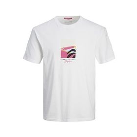 Jack & Jones Jormarbella Front Tee SS Crew Neck Parlak Beyaz Erkek T-shirt