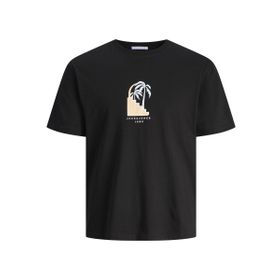 Jack & Jones Jormarbella Front Tee SS Crew Neck Siyah Erkek T-shirt