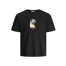 Jack & Jones Jormarbella Front Tee SS Crew Neck Siyah Erkek T-shirt