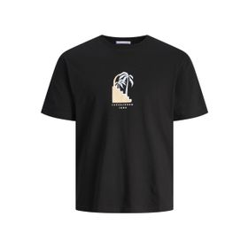 Jack & Jones Jormarbella Front Tee SS Crew Neck Siyah Erkek T-shirt