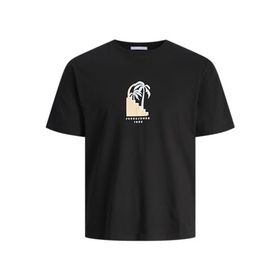 Jack & Jones Jormarbella Front Tee SS Crew Neck Siyah Erkek T-shirt