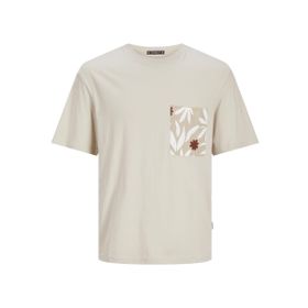 JACK & JONES Jormarbella Pocket Tee Ss Moonbeam Bisiklet Yaka Erkek T-shirt