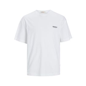 Jack & Jones Jormykonos Geo Tee Ss Crew Neck LN Parlak Beyaz Erkek T-shirt