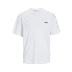 Jack & Jones Jormykonos Geo Tee Ss Crew Neck LN Parlak Beyaz Erkek T-shirt