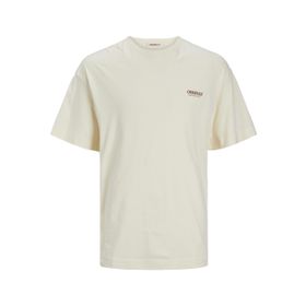 Jack & Jones Jormykonos Geo Tee Ss Crew Neck LN Tereyağı Krema Erkek T-shirt