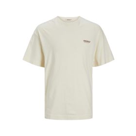 Jack & Jones Jormykonos Geo Tee Ss Crew Neck LN Tereyağı Krema Erkek T-shirt