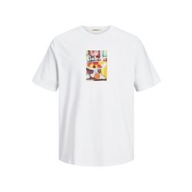 Jack & Jones Jornoto Art Tee SS Parlak Beyaz Bisiklet Yaka Erkek T-shirt