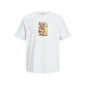 Jack & Jones Jornoto Art Tee SS Parlak Beyaz Bisiklet Yaka Erkek T-shirt