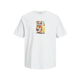 Jack & Jones Jornoto Art Tee SS Parlak Beyaz Bisiklet Yaka Erkek T-shirt