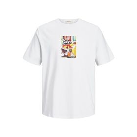 Jack & Jones Jornoto Art Tee SS Parlak Beyaz Bisiklet Yaka Erkek T-shirt