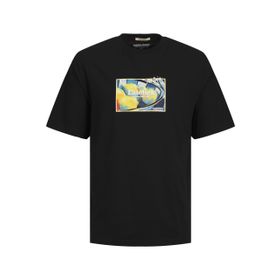 Jack & Jones Jornoto Art Tee SS Siyah Bisiklet Yaka Erkek T-shirt