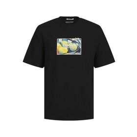 Jack & Jones Jornoto Art Tee SS Siyah Bisiklet Yaka Erkek T-shirt