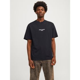 Jack & Jones Jornoto Graphic Back Siyah Relaxed Fit Yuvarlak Yaka Erkek T-shirt