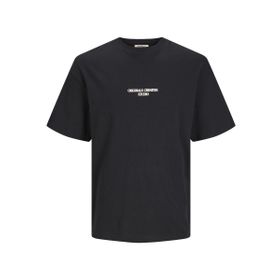 Jack & Jones Jornoto Graphic Back Siyah Relaxed Fit Yuvarlak Yaka Erkek T-shirt