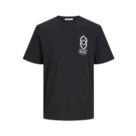 Jack & Jones Jornoto Graphic Chest Siyah Relaxed Fit Yuvarlak Yaka Erkek T-shirt