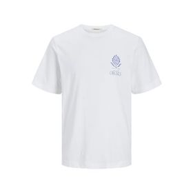 Jack & Jones Jornoto Graphic Chest Tee SS C.n LN Parlak Beyaz Erkek T-shirt