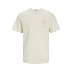 Jack & Jones Jornoto Graphic Chest Tee SS C.N LN Tereyağı Krema Erkek T-shirt