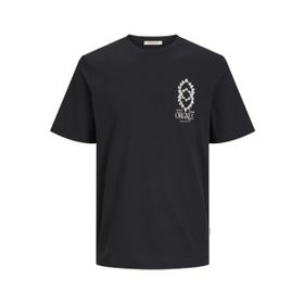 Jack & Jones Jornoto Siyah Graphic Chest Tee SS C.N LN Erkek T-shirt