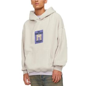 Jack & Jones jorontario Graphic Sweat Hood Kırık Beyaz Erkek Sweatshirt