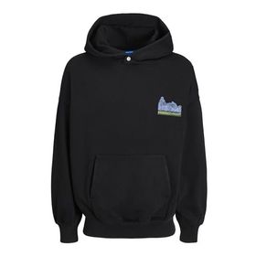 Jack & Jones Jorontario Graphic Sweat Hood Siyah Erkek Sweatshirt