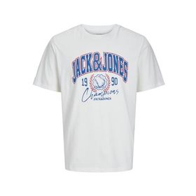 Jack & Jones Jorpalms Parlak Beyaz Tee Ss Crew Neck Styd Erkek T-shirt