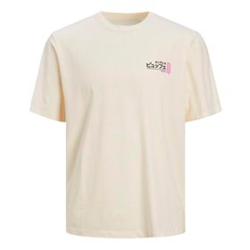 Jack & Jones Jorrecipe Tee Ss Crew Neck TG LN Tereyağı Krema Erkek T-shirt
