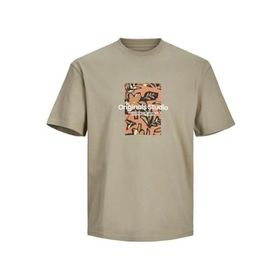 Jack & Jones Jorsequoia Tee SS Kahverengi Turuncu Siyah Erkek T-shirt