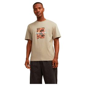 Jack & Jones Jorsequoia Tee SS Kahverengi Turuncu Siyah Erkek T-shirt