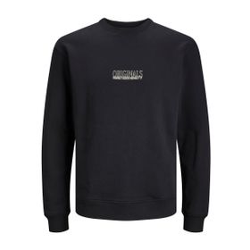 Jack & Jones Jorshadow Branding Sweat Crew Neck BLK Siyah Erkek Sweatshirt