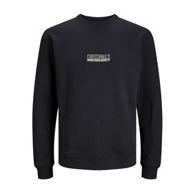 Jack & Jones Jorshadow Branding Sweat Crew Neck BLK Siyah Erkek Sweatshirt