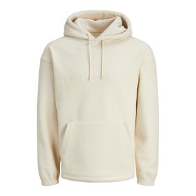 Jack & Jones Jorsilverlake Fleece Hood Kırık Beyaz Erkek Sweatshirt
