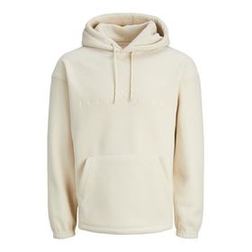 Jack & Jones Jorsilverlake Fleece Hood Kırık Beyaz Erkek Sweatshirt