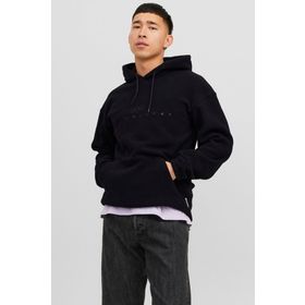 Jack & Jones Jorsilverlake Fleece Hood Siyah Erkek Sweatshirt