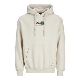 Jack & Jones Jorsilverlake Hood Kırık Beyaz Erkek Sweatshirt