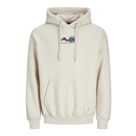 Jack & Jones Jorsilverlake Hood Kırık Beyaz Erkek Sweatshirt