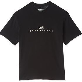 Jack & Jones Jorsilverlake Puff Tee S Crew Neck LN Siyah Erkek T-shirt