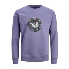 Jack & Jones Jorsilverlake Sweat Crew Neck LN Koyu Lila Erkek Sweatshirt