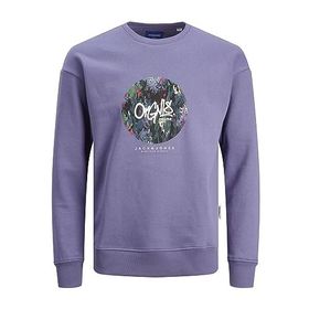 Jack & Jones Jorsilverlake Sweat Crew Neck LN Koyu Lila Erkek Sweatshirt