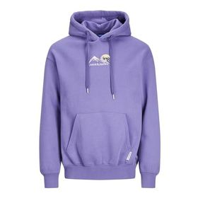 Jack & Jones Jorsilverlake Sweat Hood Koyu Lila Erkek Sweatshirt