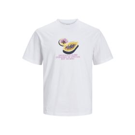 Jack & Jones Jortampa AOP Branding Tee Ss C.N SN Parlak Beyaz Erkek T-shirt