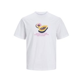 Jack & Jones Jortampa AOP Branding Tee Ss C.N SN Parlak Beyaz Erkek T-shirt